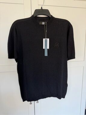 Amiri Black Short-Sleeve Wool Shirt